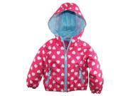 Pink Platinum Baby Girls All Over Heart Print Hooded Jacket Spring Coat Pink Glow 3 6 Months