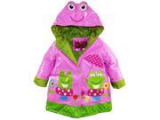 Wippette Baby Girls Waterproof Vinyl Fully Lined Hooded Froggy Raincoat Jacket Sugar Plum 18 Months
