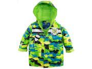 Wippette Toddler Boys Waterproof Hooded Camo with Rescue Chopper Raincoat Jacket Gecko 2T