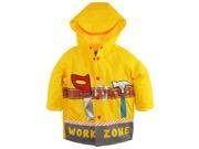 Wippette Baby Boys Waterproof Hooded Construction Raincoat Jacket Yellow 18 Months