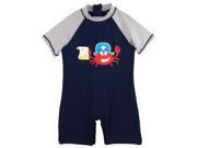 Sweet Soft Toddler Boys Swimwear Cute Pirate Crabby Print Rashguard Sunsuit Swimsuit Navy 4T