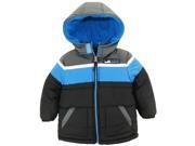 iXtreme Little Boys Toddler Cut and Sew Colorblock Puffer Winter Jacket Black 4T
