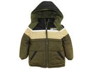 iXtreme Little Boys Cut and Sew Colorblock Puffer Winter Jacket Olive 5