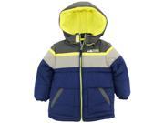 iXtreme Little Boys Toddler Cut and Sew Colorblock Puffer Winter Jacket Navy 2T