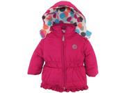 Pink Platinum Baby Girls Polka Dot Fleece Lined Lined Jacket Winter Puffer Coat Pink 12 Months