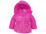 Pink Platinum Little Girls Quilted with Spray Puffer Winter Jacket Bright Pink 4T