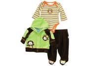 Duck Goose Baby Boys Mommy s Cute Monkey Cardigan Jacket Bodysuit 3Pc Pant Set Brown 6 9 Months