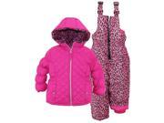 Pink Platinum Little Girls Animal Accents Snowsuit Puffer Jacket and Ski Bib Pink 4