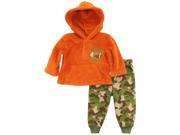 Duck Goose Baby Boys Football Sherpa Hoodie Camo Microfleece Pant Set Orange 18 Months