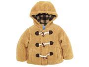 Wippette Little Boys Hooded Knit Lined Plush Fleece Puffer Toggle Winter Coat Khaki 4T