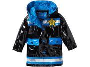 Wippette Baby Boys Policeman Waterproof Hooded Raincoat Jacket Black 18 Months
