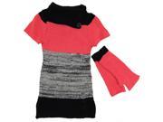 Dollhouse Little Girls Short Sleeve Knit Long Cardigan Sweater with Arm Warmers Orange 3T