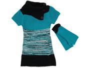 Dollhouse Little Girls Short Sleeve Knit Long Cardigan Sweater with Arm Warmers Teal 4