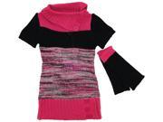 Dollhouse Little Girls Short Sleeve Knit Long Cardigan Sweater with Arm Warmers Pink 5 6