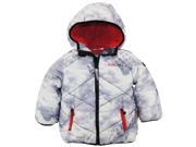 Big Chill Toddler Boys Quilted Winter Puffer Jacket with Sherpa Hood Coat Red 3T