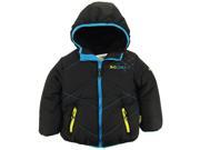 Big Chill Little Boys Quilted Stitching Puffer Jacket with Sherpa Hood Black 4