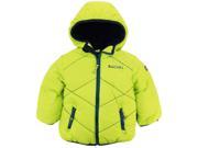 Big Chill Toddler Boys Quilted Winter Puffer Jacket with Sherpa Hood Coat Green 4T