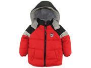 Ixtreme Little Boys Chevron Quilted Coat Expedition Hooded Winter Puffer Jacket Red 2T