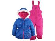 Rugged Bear Little Girls Water Resistant Floral Puffer Jacket Snowpants Snowsuit Navy 4