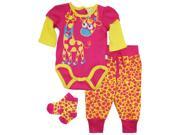 Duck Goose Baby Girls Lady Giraffe Bodysuit Terry Pant and Socks 3Pc Gift Set Yellow 0 3 Months