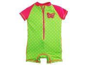 Wippette Baby Girls Butterfly with Polka Dots Swim Once Piece Rashguard Gecko 12 Months