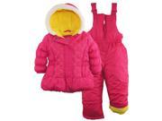 Pink Platinum Baby Toddler Girls Quilted Winter Puffer Jacket Snowsuit and Ski Bib Pink 2T