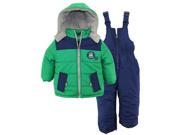 iXtreme Baby Boys Colorblock With Canvas Yoke Snowsuit Green 12 Months