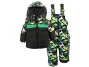 iXtreme Little Boys Toddler Camo Print Snowsuit with Puffer Jacket Black 2T