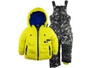 Rugged Bear Baby Boys Solid Puffer Jacket Snowsuit Camo Ski Bib Gray 12 Months
