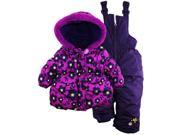 Pink Platinum Baby Girls Floral Snowboard Puffer Jacket and Snowpants Snowsuit Plum 12 Months