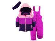 Pink Platinum Little Girls Snowsuit Quilted Jacket Snowboard Suit Ski Bib Plum 2T