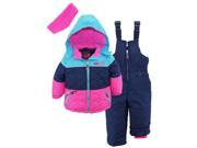 Pink Platinum Little Girls Snowsuit Quilted Jacket Snowboard Suit Ski Bib Navy 4T