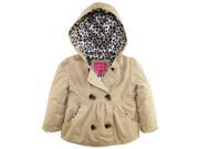 Pink Platinum Little Girls Emma Leopard Lining Outerwear Raincoat Jacket Khaki 4T