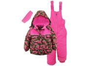 Pink Platinum Little Girls Camo Heart Print Better Ski Snowsuit Snowboard Suit Olive 4T