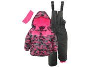 Pink Platinum Little Girls Camo Heart Print Better Ski Snowsuit Snowboard Suit Charcoal 4T