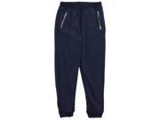 Panyc Little Boys Toddler Solid Knit Terry Jogger Pants with Zip Up Pockets Navy 4T
