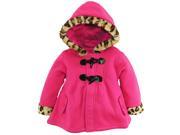 Wippette Baby Girls Cheetah Print Trim Solid Color Toggle Fleece Jacket Pink 24 Months