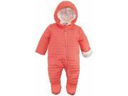 Wippette Baby Girls Heart Quilted Jacket Puffer Snowsuit Coral 18 Months