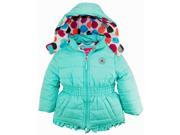 Pink Platinum Toddler Girls Colorful Big Polka Dots Fleece Lined Jacket Winter Hooded Puffer Coat Seafoam 4T