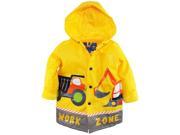 Wippette Little Boys Waterproof Hooded Construction Trucks Raincoat Jacket Yellow 7