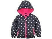 Pink Platinum Little Girls Polka Dot Active Hooded Jacket Spring Coat Ebony 3T