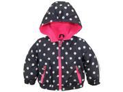 Pink Platinum Baby Girls Polka Dot Active Hooded Jacket Spring Coat Ebony 6 9 Months