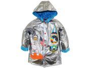 Wippette Toddler Boys Rainwear Astronaut Space Traveler Raincoat Jacket Silver 3T