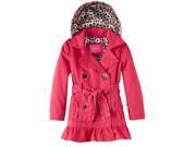 Pink Platinum Little Girls Toddler Leopard Lining Trench Raincoat Jacket Fuchsia 4T