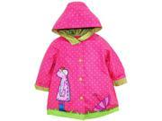 Wippette Toddler Girls Polka Dot Girl with Umbrella Hooded Raincoat Jacket Pink 4T