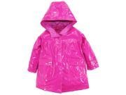 Wippette Little Girls Rainwear Hooded Solid Color Raincoat Jacket Pink Glow 5 6