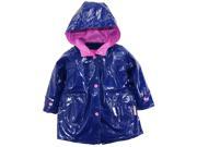 Wippette Little Girls Rainwear Hooded Solid Color Raincoat Jacket Navy 6X