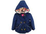 Pink Platinum Toddler Girls Emma Spring Jacket Double Breasted Trench Coat Navy 3T
