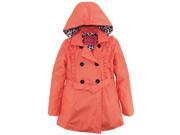 Pink Platinum Big Girls Ruffled Trench Jacket Coat with Animal Accents Lining Coral 10 12