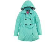 Pink Platinum Big Girls Ruffled Trench Jacket Coat with Animal Accents Lining Seafoam 7 8
